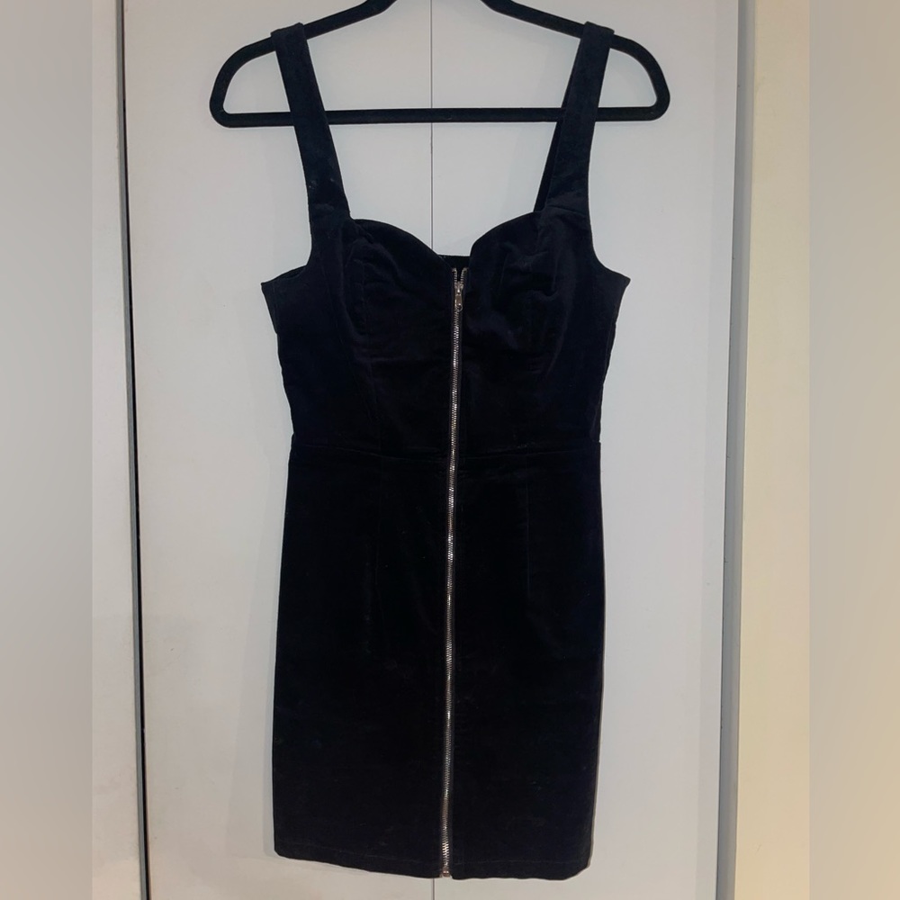 H&M black dungaree style dress - size 6